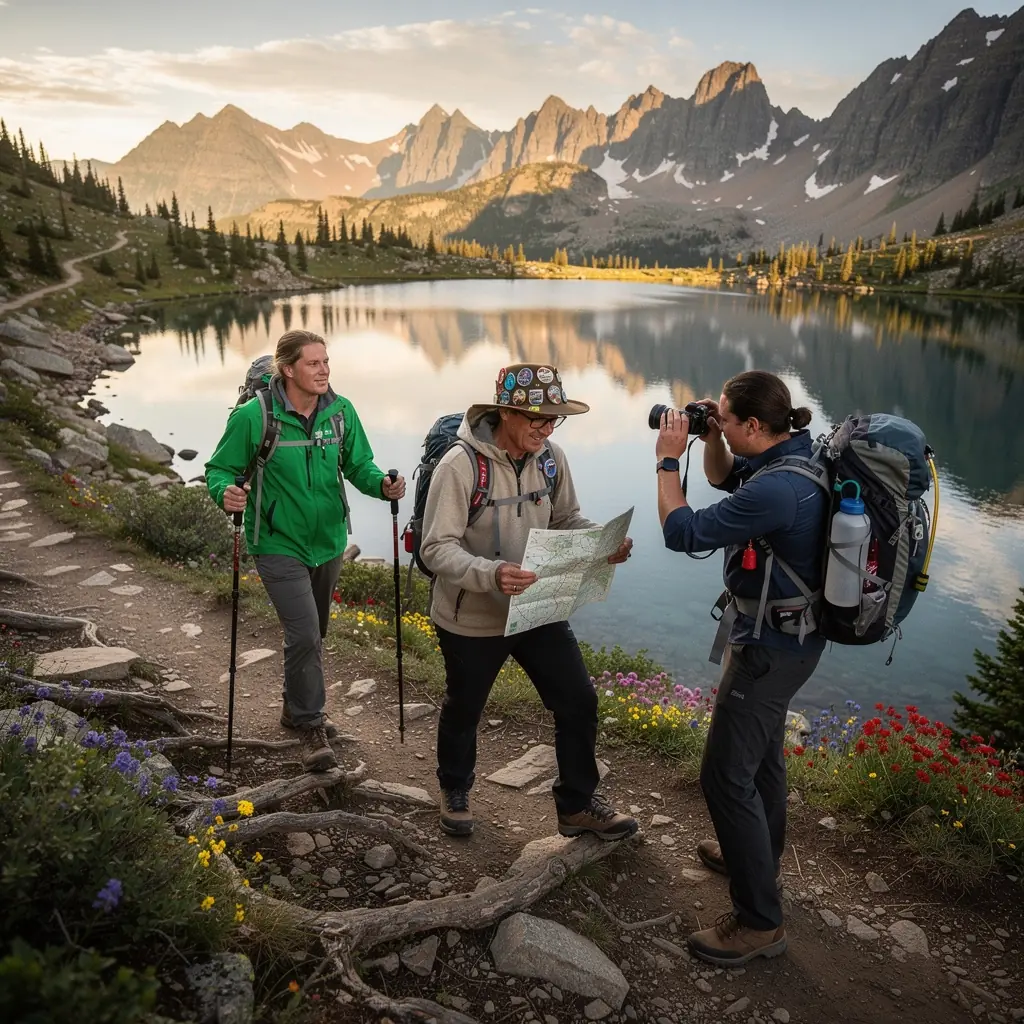 Zbliżenie na mapę szlaku turystycznego z zaznaczonymi punktami widokowymi.