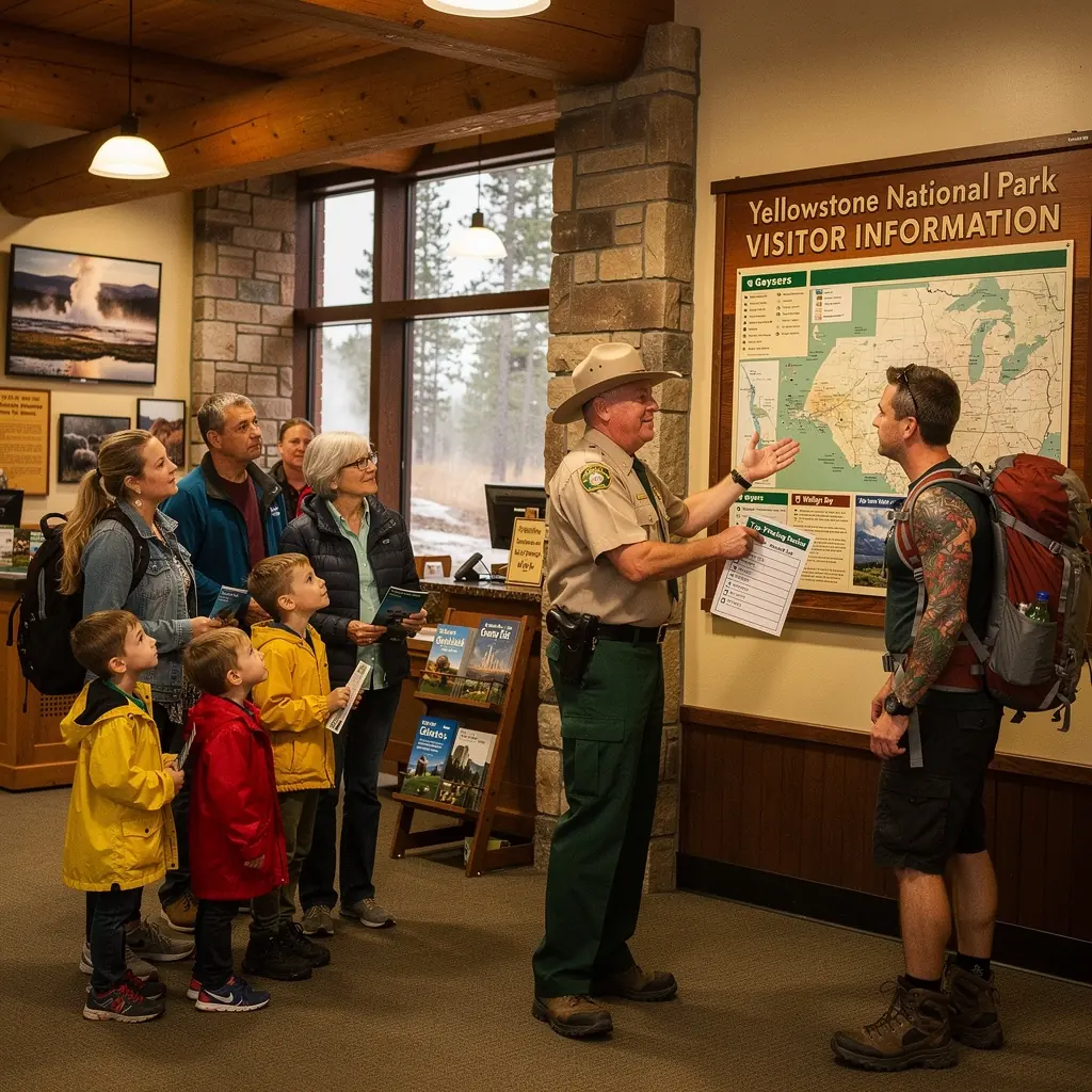 Widok na malowniczy park narodowy z górami w tle.